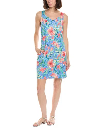 Stella Parker V-neck Shift Dress In Blue