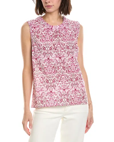 Stella Parker Willa Linen-blend Top In Multi