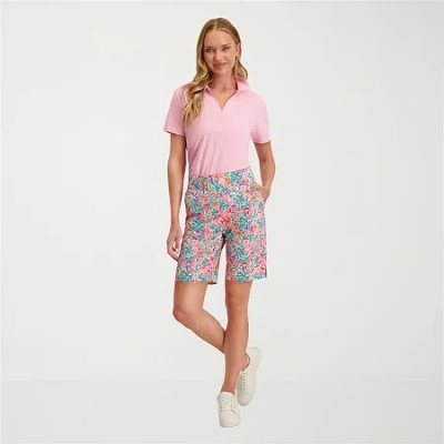 Stella Parker Womens Mid Rise Stretch Fabric Golf Short In Pink