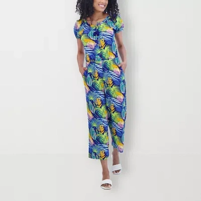 Stella Parker Womens Short Sleeve Jumper In Blue