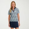 Stella Parker Womens Short Sleeve Polo Shirt In Blue
