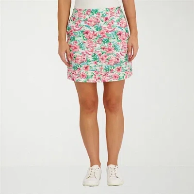 Stella Parker Womens Toile Knit Skirt Swimsuit Cover-up In Pink