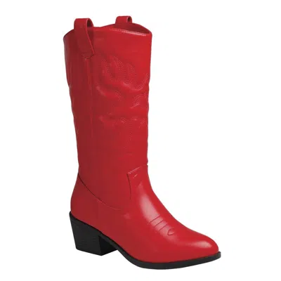 Stella Shoes Western Cowgirl Red Boots