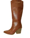 Stella Shoes Women's Cowgirl Boots In Cognac In Green