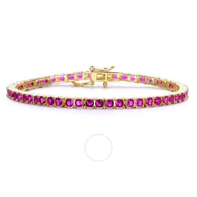 Stella Valentino 3mm Colored Cubic Zirconia Tennis Bracelet In Pink