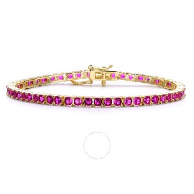 Stella Valentino 3mm Colored Cubic Zirconia Tennis Bracelet In Red