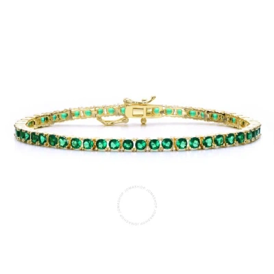 Stella Valentino 3mm Colored Cubic Zirconia Tennis Bracelet In Green