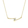 Stella Valentino Sterling Silver 14k Yellow Gold Plated With 0.30ctw Lab Created Moissanite Necklace In Gold