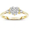 Stella Valentino Sterling Silver 14k Yellow Gold Plated With 1.25ctw Lab Created Moissanite Heart Ring In Gold