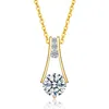 Stella Valentino Sterling Silver 14k Yellow Gold Plated With 1.50ctw Lab Created Moissanite Trapeze Necklace In Yellow