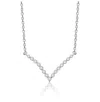 Stella Valentino Sterling Silver White Gold Plated With 2.15ct Lab Created Moissanite V-shaped Chevron Necklace In Metallic