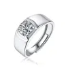 Stella Valentino Sterling Silver With 1ct Round Lab Created Moissanite Flush Set Solitaire Engagement Anniversary Adj In White