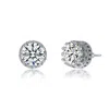 Stella Valentino Sterling Silver With 2.40ctw Lab Created Moissanite Solitaire Princess Queen Crown Stud Earrings In White