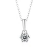 Stella Valentino Sterling Silver With 2ct Lab Created Moissanite Round Solitaire Classic Drop Pendant Necklace In White