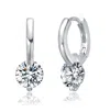 Stella Valentino Sterling Silver With Clear Moissanite Hoop Earrings In Silver
