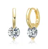 Stella Valentino Sterling Silver With Clear Moissanite Hoop Earrings In Gold