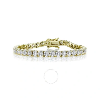 Stella Valentino Tennis Bracelet With 4mm Round Clear Cubic Zirconia In Gold