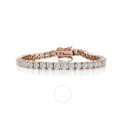 Stella Valentino Tennis Bracelet With 4mm Round Clear Cubic Zirconia In Pink/rose Gold Tone/gold Tone