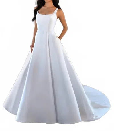 Stella York Classic Square Neckline Wedding Dress In Ivory In Blue