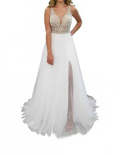 Stella York Glamorous Beaded Wedding Dress In Ivory/porcelain In Red