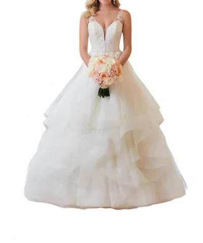 Stella York Shimmering Sequin Ballgown Wedding Dress In Ivory/moscato/porcelain In White