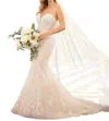 Stella York Simple And Glamorous Fit-and-flare Wedding Gown In Ivory/moscato In Multi