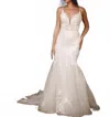 Stella York Spaghetti Strap Wedding Dress In Ivory/ivory/porcelain In Neutral