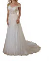Stella York Sparkling Off-the-shoulder Lace A-line Wedding Dress In Ivory/ivory In White