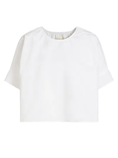 Stellae Dux Women's Boxy Cotton T-shirt In White