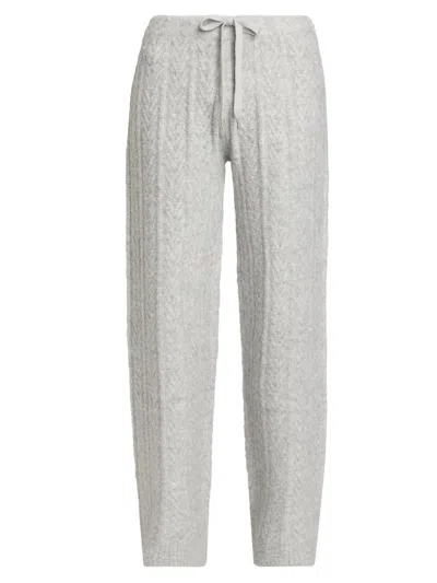 Stellae Dux Women's Cable-knit Drawstring Sweatpants In Gray