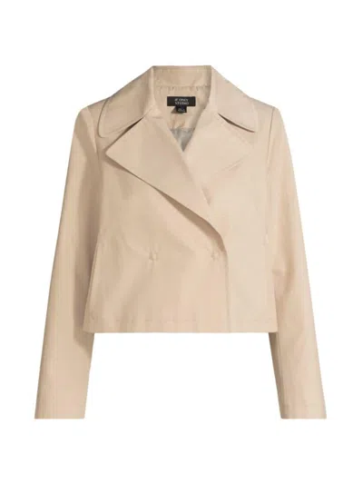Stellae Dux Women's Cotton-blend Cropped Jacket In Sand
