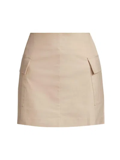 Stellae Dux Women's Cotton-blend Twill Miniskirt In Sand