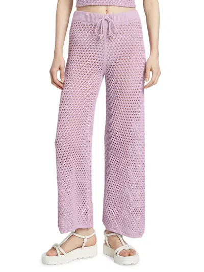 STELLAE DUX WOMEN'S CROCHETED WIDE-LEG PANTS