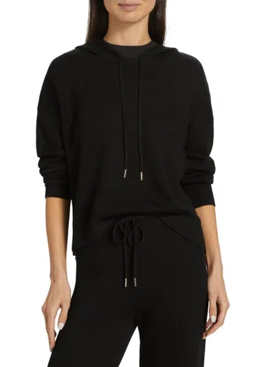 Stellae Dux Women's Double-knit Pullover Hoodie In Black