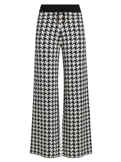 Stellae Dux Women's Houndstooth High-rise Straight-leg Pants