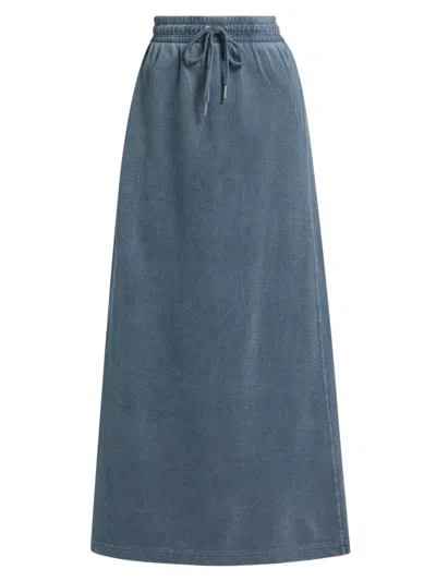 Stellae Dux Women's Indigo Cotton-blend Midi-skirt In Purple