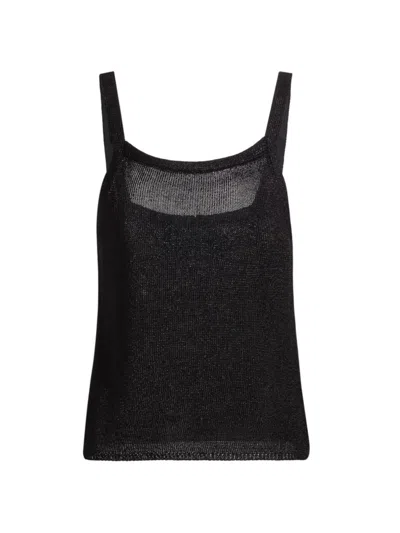 Stellae Dux Women's Metallic Knit Tank In Black