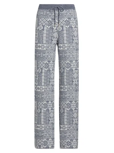 Stellae Dux Women's Patchwork Jacquard Knit Pants In Multi