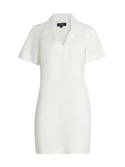 Stellae Dux Women's Polo Linen-blend Minidress In White