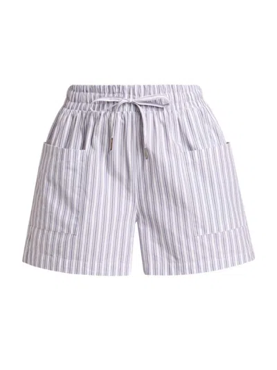 Stellae Dux Women's Soft Striped Cotton Shorts