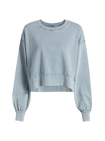 Stellae Dux Women's Stretch Cotton-blend Long-sleeve Top In Blue