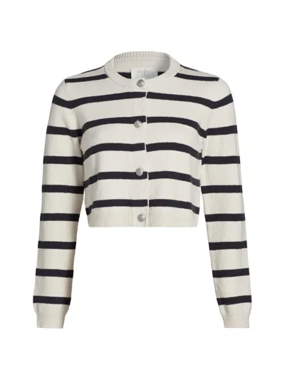 Stellae Dux Women's Striped Crop Cardigan