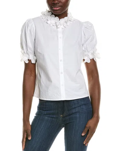 STELLAH STELLAH 3D FLORAL TRIM BLOUSE