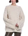 Stellah Cable Oversize Pullover Sweater In Cream In White