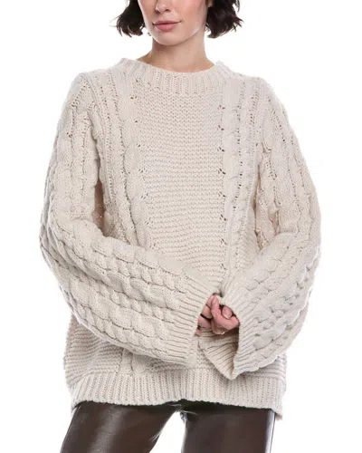 STELLAH CABLE OVERSIZE PULLOVER SWEATER IN CREAM