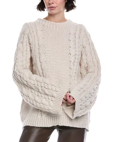 Stellah Cable Oversize Pullover Sweater In Cream In Neutral