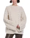 Stellah Cable Oversize Pullover Sweater In Cream In Neutral
