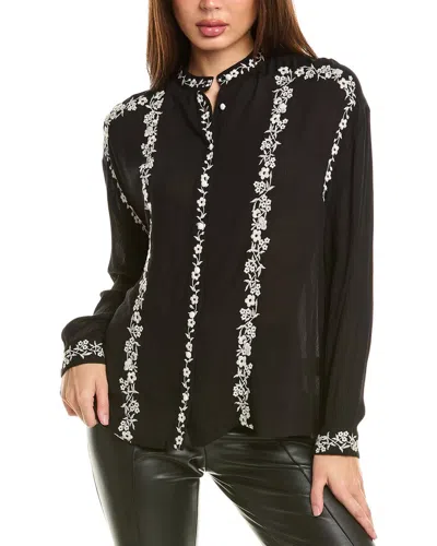 Stellah Embroidered Top In Black