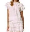 Stellah Eyelet Trim Blouse In White In White