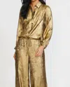 Stellah Gilded Button Down Shirt In Gold In Gold
